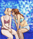  astrophrenia freckles guns_and_roses jade_harley near_kiss redrom rose_lalonde shipping swimsuit undergarments 