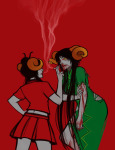  ancestors blood damara_megido dancestors megidos multiple_personas nosebleed penstab smoking the_handmaid 