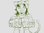  2026 body_modification cat_hat crossover fullres lineart monochrome nepeta_leijon parody rihanna selimbie sketch solo starter_outfit text theme_coloring 