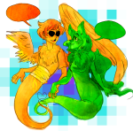  cawoof davesprite ghostiehugs holding_hands injured_davesprite jadesprite redrom shipping sprite word_balloon 