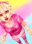  animated high_angle land_of_light_and_rain mauve_squiddle_shirt rose_lalonde solo starter_outfit thiefofstars 
