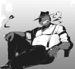 2023 axestuck chubstuck fullres grayscale hb heart hearts_boxcars jaggy_lines sitting smoking solo