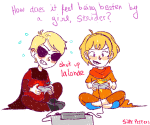  animated dave_strider gaming godtier knight rose_lalonde seer siblings:daverose sillypeppers 