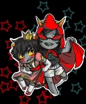  2013 adorabloodthirsty barefoot blush crossdressing crown dragon_cape fullres karkat_vantas lunaticjin redrom scalemate_boxers shipping stars starter_outfit sweat terezi_pyrope 
