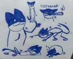  2026 art_dump batman cathearst crossover dc drug_use fullres headshot highlight_color longcat lying meme monochrome problem_sleuth_(adventure) scoundrellyfeline sketch sleeping smoking solo starter_outfit text thumbs_up 