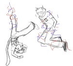  2026 fullres grayscale highlight_color lemon_lime midair monochrome muwwwsky nepeta_leijon no_hat psionics redrom shipping sketch sollux_captor starter_outfit upside_down 