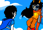  2023 breath_aspect candy_timeline eyepatch fullres godtier heir homestuck:_beyond_canon jaggy_lines john_egbert light_aspect low_angle midair panel_redraw seaverity thief vriska_serket 
