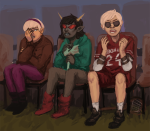  crossover dave_strider rose_lalonde sitting teen_wolf terezi_pyrope wizling 