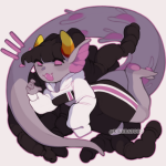  2022 ? barefoot bloodswap casual dancestors fashion fullres kikueatgoo lying meulin_leijon on_stomach pawfeet solo troll_tail 