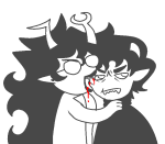  2025 biting blood dorkschreiter fullres grayscale highlight_color jaggy_lines karkat_vantas shipping starter_outfit vriska_serket vriskat 