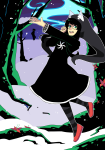  dogtier frogs godtier jade_harley karkat_vantas land_of_frost_and_frogs silhouette soundphase trees winter witch 