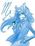  2011 8_ball artificial_limb fullres illegal_vriska life-writer monochrome sketch solo starter_outfit vriska_serket zodiac_symbol 