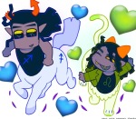  2024 centaurs chibi equius_zahhak fullres heart homepic6 meowrails mythologystuck nepeta_leijon no_hat palerom request starter_outfit text wonk zodiac_symbol 
