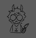 2025 fullres grayscale headshot hiveswap knife lineart monochrome sketch solo starter_outfit unnamed_character vikary401 weapon
