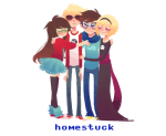  beta_kids black_squiddle_dress dave_strider dress_of_eclectica godtier heir hug jade_harley john_egbert kaymurph red_baseball_tee rose_lalonde 