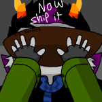 2012 animated babinani eridan_ampora fullres head_out_of_frame headshot jaggy_lines katnep nepeta_leijon redrom shipping starter_outfit text