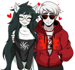 animal_ears aspect_symbol blush dave_strider dogtier heart jade_harley non_canon_design redrom shipping source_needed space_aspect spacetime time_aspect transparent 