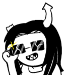  2013 equius_zahhak fullres grayscale headshot highlight_color houksan jaggy_lines lineart monochrome solo stars starter_outfit 