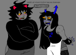  2025 arms_crossed blush boner chubstuck equius_zahhak fullres heart jaggy_lines karkat_vantas redrom shipping skyzahhak starter_outfit strongmad sweat text 