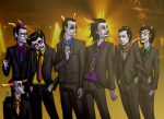 2012 adorabloodthirsty alternate_hair biting equius_zahhak eridan_ampora fashion fernyxferny formal gamzee_makara karkat_vantas shipping sollux_captor suit tavros_nitram terezi_pyrope wheelchair