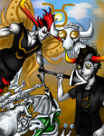  2011 8thmidknight ancestors body_modification cigarette_holder_lance fullres lusus nitrams pyralspite starter_outfit sun tavros_nitram the_summoner tinkerbull zodiac_symbol 