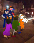 2023 car davepetasprite^2 dragon_cane fashion fefeta_peilei fefetasprite fullres image_manipulation jaggy_lines meme meraki-sunset nepeta_leijon no_hat sitting sollux_captor sprite starter_outfit terezi_pyrope trollcops trollified