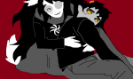 2024 animal_ears blush dogtail dogtier fullres godtier hamsterdads jade_harley jaggy_lines karkat_vantas kats_and_dogs redrom reverse_hug shipping sitting space_aspect starter_outfit witch