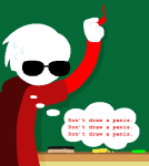  2026 buggutt dave_strider fullres godtier illustrating jaggy_lines knight parody penny_arcade solo sweat text thought_balloon time_aspect 