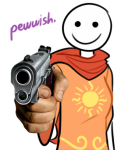  2019 crystalrina fullres godtier gun image_manipulation light_aspect rorb_lalorb rose_lalonde seer solo text transparent weapon 