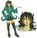  2026 alternate_hair blush body_modification candy_timeline fullres headshot homestuck:_beyond_canon john_egbert june_egbert solo stariean 