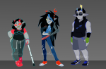 2023 artificial_limb casual cottonflurry equius_zahhak eyepatch fashion fullres kid_symbol lusus pounce_de_leon pyralspite starter_outfit sweat terezi_pyrope vriska_serket walking_cane web