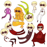  babies beagle_puss dave_strider davesprite dreamself felt_duds four_aces_suited godtier injured_davesprite ishades knight multiple_personas red_baseball_tee red_plush_puppet_tux risa sprite sprite_pendant starter_outfit time_aspect 