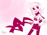  alcohol cocktail_glass heart jewelry literallyananime monochrome roxy_lalonde solo starter_outfit 