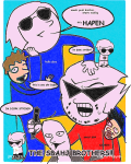  2023 cosplay crossover dave_strider dirk_strider fullres halloweenstuck hella_jeff jaggy_lines littlestpetgoth sprite_mode sweet_bro sweet_bro_and_hella_jeff text transparent word_balloon 