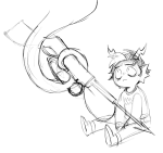  2024 babies caligvlasaqvarivm eridan_ampora fullres grayscale harpoon_gun head_out_of_frame lusus no_glasses seahorsedad sitting sketch starter_outfit 