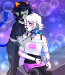  ! 2025 ? blush body_modification fullres going_rogue grim-kitkat kiss nepeta_leijon no_hat redrom roxy_lalonde shipping starter_outfit 