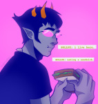  back_angle blind_sollux candy_timeline food headshot homestuck^2 pesterlog sollux_captor solo tealkittenpaws text 