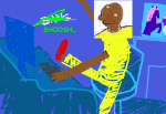  animated computer gjarble painting_of_a_horse_attacking_a_football_player solo sweet_bro_and_hella_jeff the_big_man 