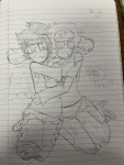 2026 animalstuck dave_strider fullres grayscale hammertime hug john_egbert kneeling lineart monochrome pencil redrom shipping squ33-3 starter_outfit