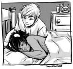  bed dave_strider grayscale karkat_vantas no_glasses red_knight_district redrom shipping sleeping snowstucked 
