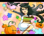  animestuck blush jade_harley jadepig panel_redraw pumpkin reminders solo 