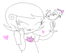  2012 cocktail_glass flash_asset fullres heart homestuck_(comic_panel) jaggy_lines maplehoof mspandrew roxy_lalonde scribble_mode size_difference starter_outfit 