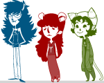  2012 aradia_megido bana casual cat_hat freckles fullres jaggy_lines nepeta_leijon no_coat starter_outfit theme_coloring vriska_serket 