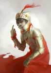 blood_aspect godtier helmet indolentjellyfish karkat_vantas knight non_canon_design solo the_finger 