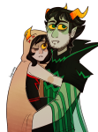  2016 ancestors au bloodswap blush carrying clothingswap dualfang facial_hair fullres hug loopusomg marquise_spinneret_mindfang orphaner_dualscar profile redrom righteous_leggings shipping starter_outfit wonk 