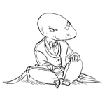  2014 felt fin fullres grayscale no_hat sitting solo starter_outfit tyska 
