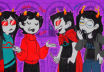2015 dancestors dragon_cane dragon_cape dream_ghost flash_asset fullres kankri_vantas latula_pyrope pyropes starter_outfit terezi_pyrope text vriska_serket xamag