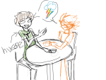  andrew_hussie beverage clouds crossover dirk_strider fullres lightning littletea10 my_little_pony sepulchritude_shirt sitting sketch starter_outfit text word_balloon 