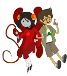  adventure_time aradia_megido arm_in_arm crossover godtier jake_english maid ram_page redrom shipping wonk 