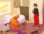 2014 aspect_symbol bed book cats crossover frightening_beast fullres godtier horrorterrors kanaya_maryam light_aspect meowcats paperseverywhere problem_sleuth_(adventure) rose_lalonde rosemary roxy&#039;s_striped_scarf seer starter_outfit yarn